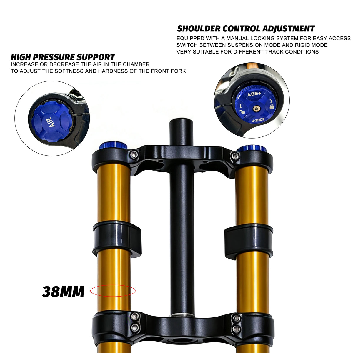 Dual Crown Air Suspension Fork (180mm) — Surron Light Bee X/Talaria Sting