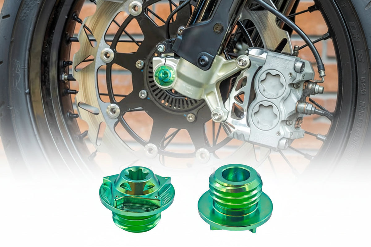 Anodized Titanium Front Wheel Bolt — Tuttio Soleil 01, Super73, Ridstar Q20
